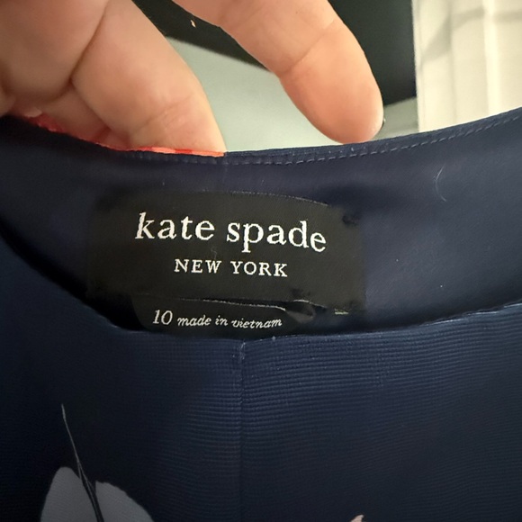 Kate Spade Navy A-Line Dress w/ Red Floral Design Size 10 - Picture 5 of 8